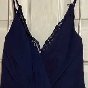 Navy David's Bridal dress